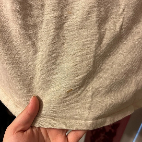 MAXMARA BEIGE SHORT SLEEVE V-NECK SWEATER - Picture 3 of 5